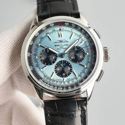 GF Factory Breitling Navitimer 42mm Calfskin Leather Strap Cal.01 Movement Blue Dial Watch